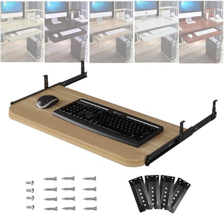 Toetsenbord lade - Bureau plank - Comfortabel werken - Verstelbare hoogte - 54/60/70cm - Houtkleur