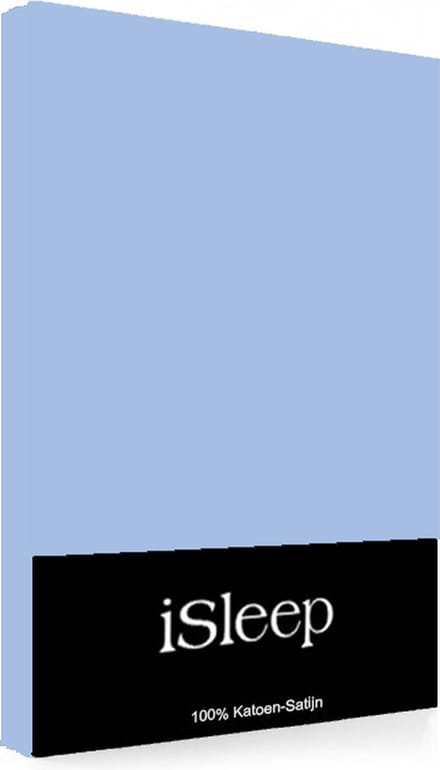 iSleep Satijn-Katoen Kussenslopen (2 stuks) - 60x70 cm - Sky Blue