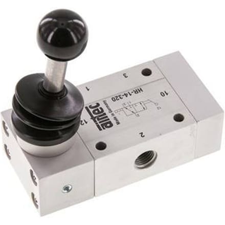 3/2 G1/4''  Handbediend Ventiel Detent 0-12bar/0-168psi Airtec