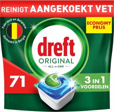 Dreft Original - All In One - Vaatwascapsules - 71 Afwasbeurten
