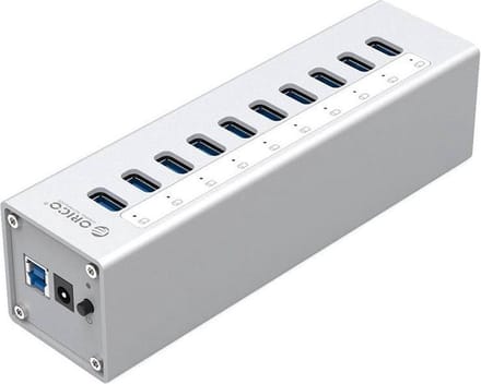 Orico USB 3.0 Hub 10x USB 3.0 poorten - Aluminium - Zilver