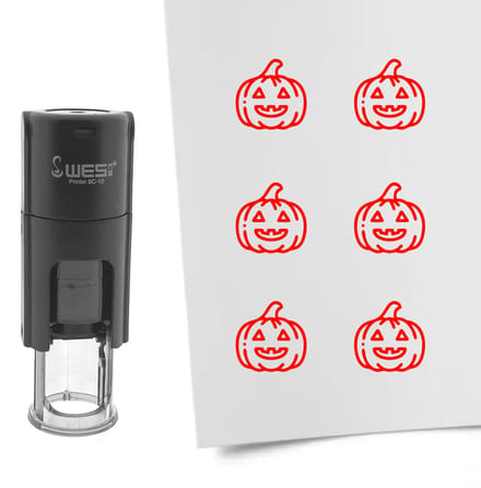CombiCraft Stempel pompoen 10mm rond rode inkt - per 1 stuk