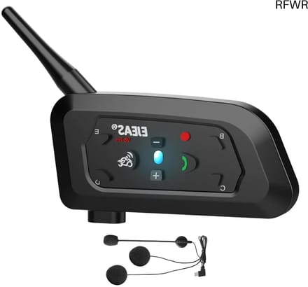 RFWR® Motorfiets intercom Bluetooth headset met DSP-ruisonderdrukking voor 6 rijders tot 1200 meter