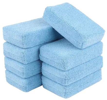 Microfiber Applicator Pads - 8-Pack, Auto Reinigingspads voor Wax en Afdichtmiddelen - Blauw