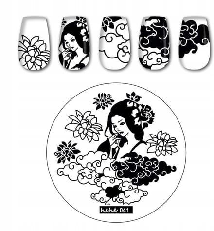 Born Pretty - Blik plaat voor Nagelstempelen - Geisha - 5,6 cm