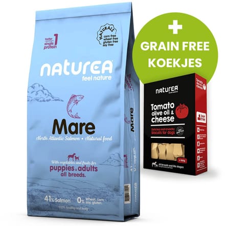 Naturea Naturals Mare Atlantic Salmon / zalm 12 kg - Plus Grain Free Koekjes
