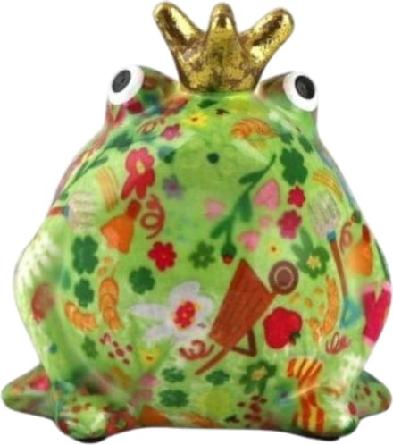 Pomme Pidou - Spaarpot - Kikker Freddy 001 - Small - 6 cm x 8 cm x 10 cm - (Keramiek)