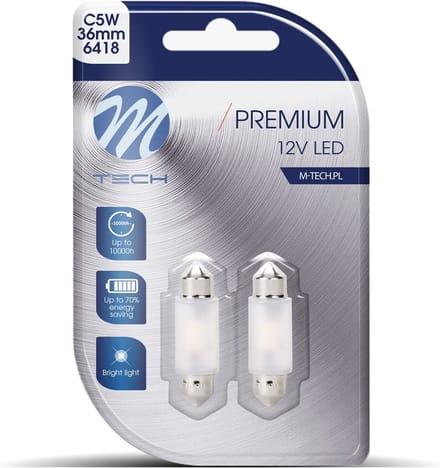 M-Tech Premium LED - C5W 12V - 36MM - 2x SMD2835 - CANBUS - Wit - Set van 2