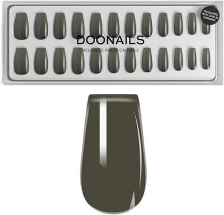 Doonails - Soft Gel Press Ons - Khaki Short Coffin