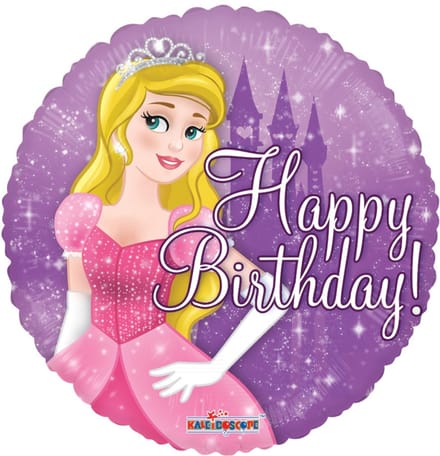 Folieballon - Happy birthday - Prinses - 46cm - Zonder vulling