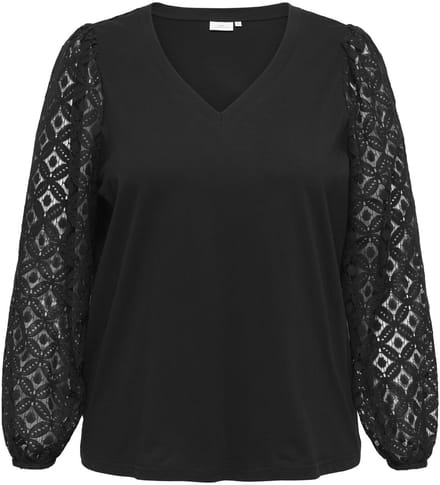 ONLY CARMAKOMA - CAREFFIE LS V-NECK BLOUSE JRS - Dames - Blouses