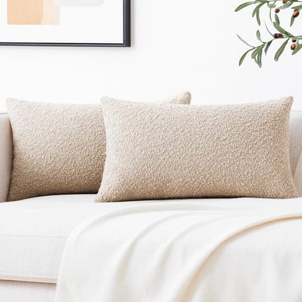 Decoratieve Boucle Sierkussenslopen Set van 2 - 30x50 cm - Getextureerde Boho Kussens voor Bank en Bed