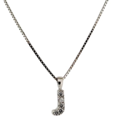 Orphelia Zilver Alphabet hanger met ketting 42 cm Zirconium