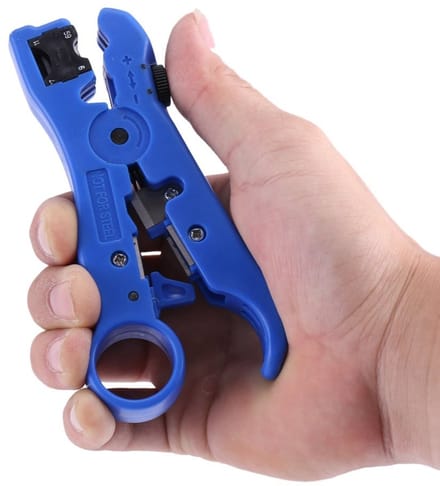 Allecto - Striptang - Kabelknipper - Multifunctionele stripper - Blauw - Draadstripper - Geschikt voor coaxkabels - Ergonomisch ontwerp