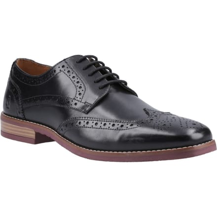 Hush Puppies Mack Leren Heren Zwarte Brogues Schoenen