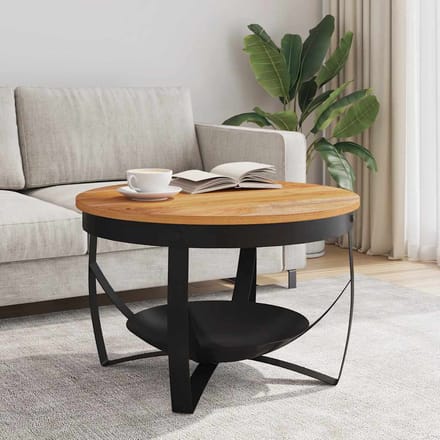 vidaXL - Salontafel - Ø - 68x43 - cm - massief - acaciahout