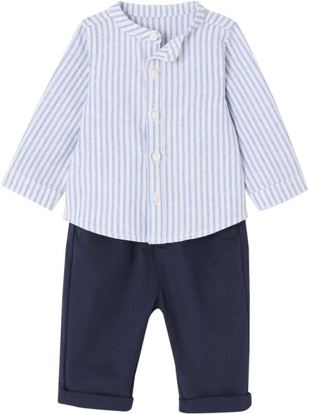 Vertbaudet Gestroomde overhemd + broek baby