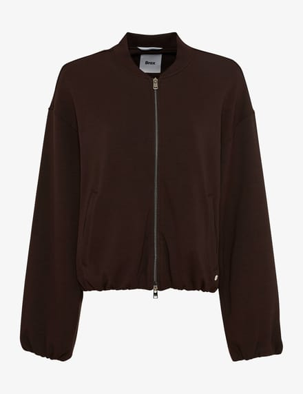 Brax Dames Sweatvest  Style BECKY L brunette, donkerbruin, maat 42