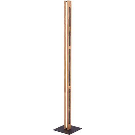 Elobra LED vloerlamp Chile, 4-zijdig, eiken/kleurrijke leisteen, 150 cm