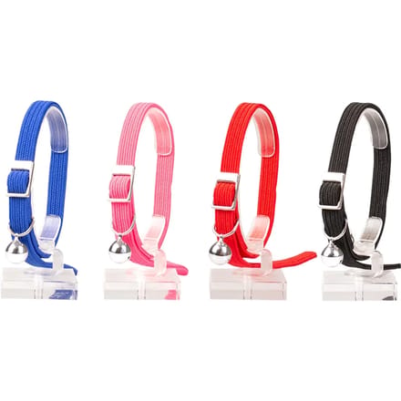 Duvoplus - Dierenkussen - Kat - Kattenhalsband Uni Stretch 20-30cm / 10mm Gemengde Kleuren - 1st