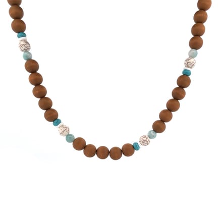 IbizaMen - heren - ketting - olijf- hout - 12mm - 80cm