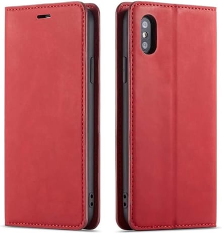 Geschikt voor Apple iPhone X - XS Bookcase | Rood | Pasjeshouder | Portemonnee hoesje