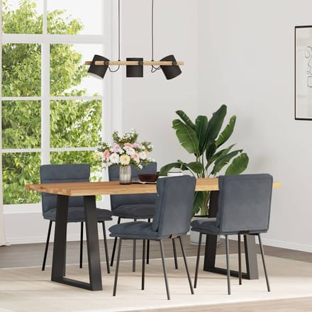 vidaXL - Eetkamerstoelen - 4 - st - fluweel - donkergrijs