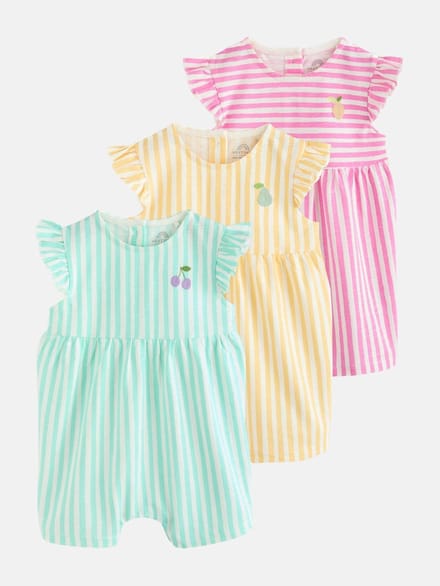 Next - Meisjes - Verpakking van 3 babyrompertjes - Geel