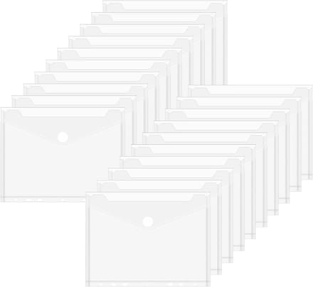 SnelShoppen - Pack van 20 A5 Document Folders, Transparante Documentenmap, 7 Gaten, Waterdichte Folders voor Document Organisatie, 22.5 x 18 cm