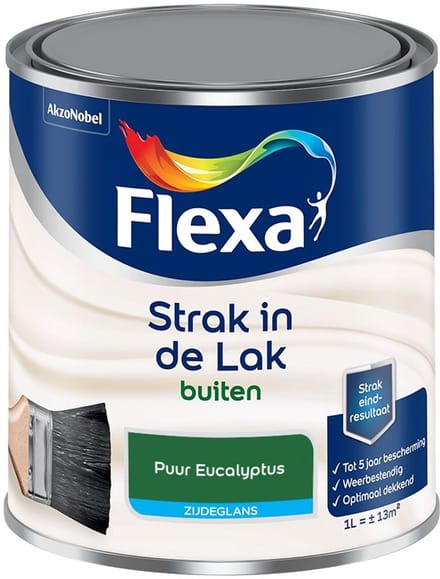 Flexa - Strak In De Lak Buitenlak Zijdeglans - Puur Eucalyptus - Mengverf - 1 L