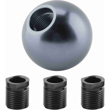 Pommeau de levier de vitesse manuel universel pour voiture, forme ronde Titanium black