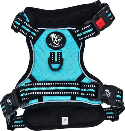 Frenkiez reflective no pull comfort harness Tiffany Blue maat XS