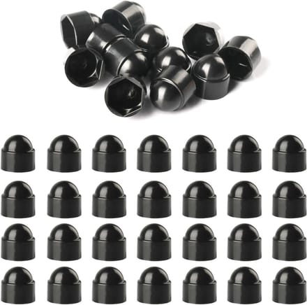 Set van 50 Zwarte M8 Plastic Doppen voor Schroeven en Moeren - Beschermende Caps voor Hex Socket Schroeven en Moeren