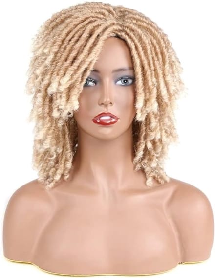 Zwarte Dreadlock Peruk voor Vrouwen en Mannen - Synthetische Afro Krullende