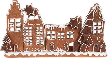 Clayre & Eef Waxinelichthouder Gingerbread house 27x9x15 cm Bruin Polyresin