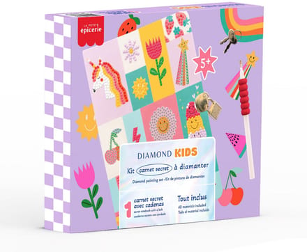 La Petite Epicerie Diamond Painting Kit for kinderen "SECRET NOTEBOOK WITH A LOCK"| Creatieve | Hobbyset | beginnersvriendelijk