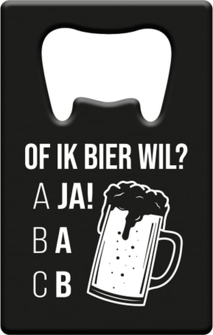 Metal beer opener - Of ik bier wil