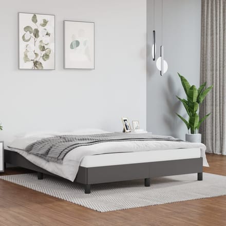 vidaXL - Bedframe - kunstleer - grijs - 140x200 - cm