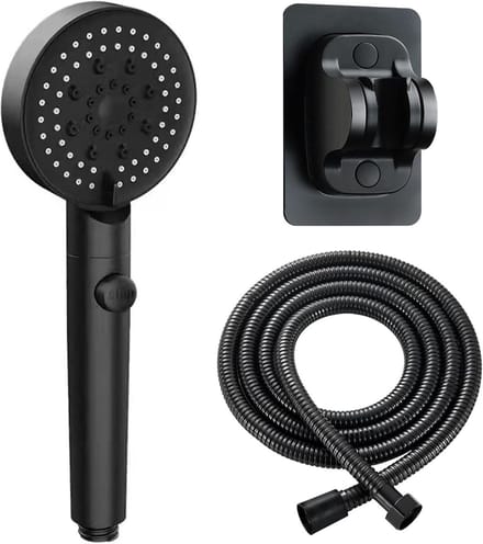 Waterbesparende Douchekop met Slang - 6 Straalsoorten - Zwart - 1,5 m