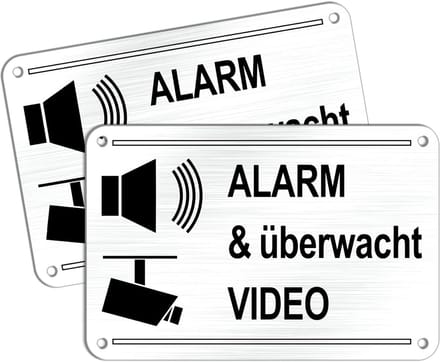 Waarschuwingsbord Alarm Beveiligd en Videobewaking | Weerbestendig Aluminium