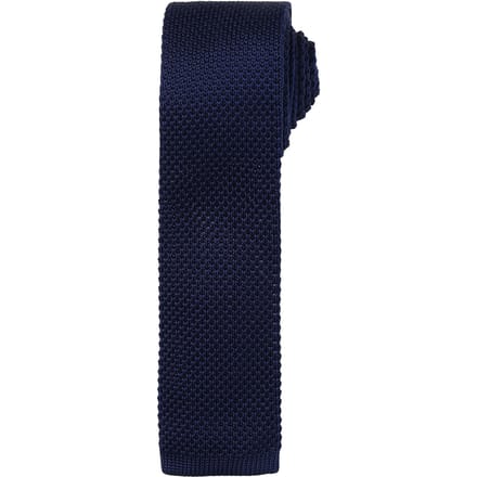 Premier Heren Slanke structuur gebreide effect stropdas (Pakket van 2) (Marine)