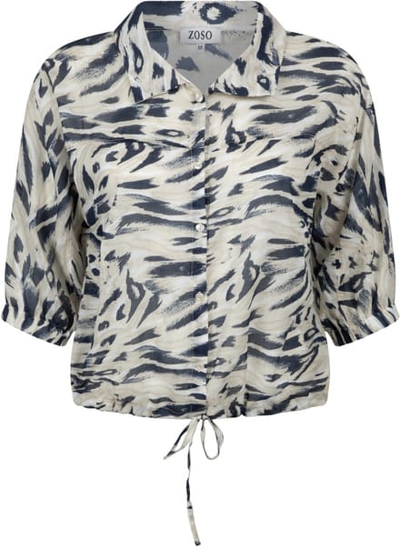 Zoso Blouse Leonie 252 0008-0007 Navy/sand Dames Maat - S