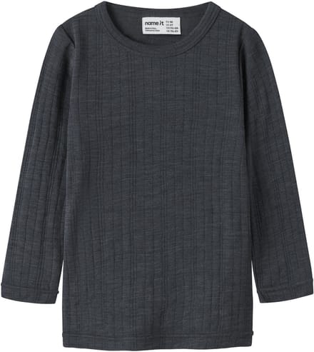 NAME IT - NMMWANG WOOL NEEDLE LS TOP SOLID NOOS - Jongens - Lange mouwen shirts
