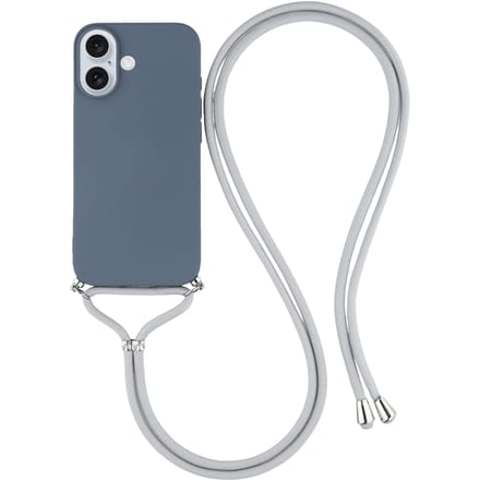 Mocaa Apple iPhone 17 Hoesje met Koord Blauwgrijs