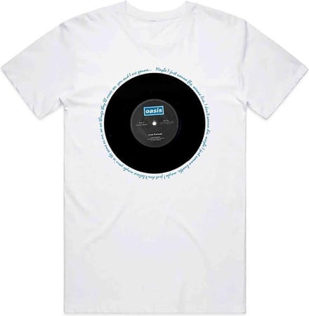 Oasis - Live Forever Single Heren T-shirt - XL - Wit