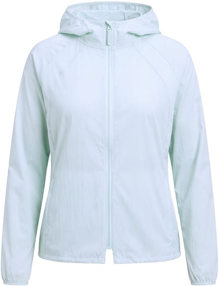 Ulla Popken - Dames - Outdoorjas SPF 30+ waterafstotend capuchon - Munt - Maat 42+