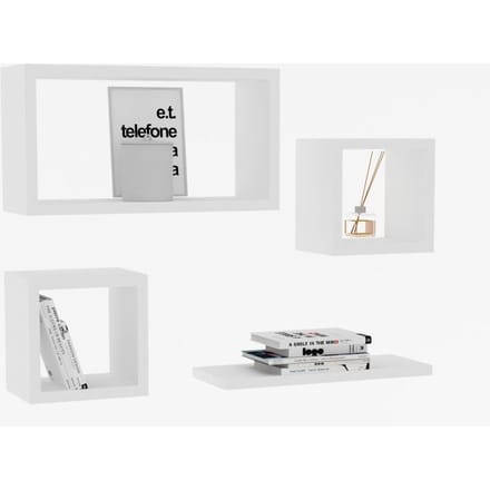 Babi Wandplank | 100% MELAMINE | Wit - Emob - Wandrek - Wit - MDF
