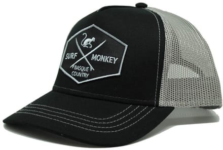 Surf Monkey - Trucker Cap - 5 Panel - One Size - Snapback - Zwartgrijs