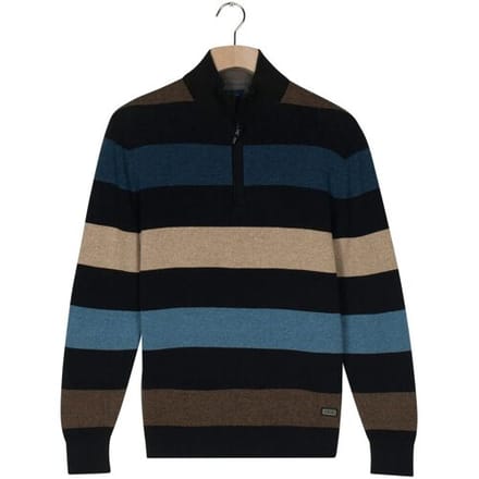 Baileys Trui Half Zip Allover Two Tone Multi Stripe Midden Blauw-Multi / male