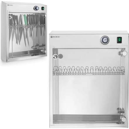 HENDI UV sterilisator – roestvast staal – capaciteit 14 messen – ingebouwde timer – 510x160x625 mm